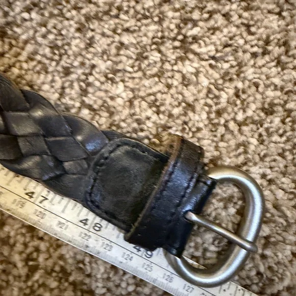 American Eagle Outfitters Dark Brown Braided Leather Belt - Picture 3 of 7